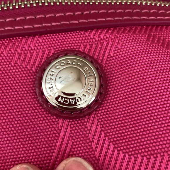 Pink and Orange Coach Bag Style F14873 - Picture 4 of 9
